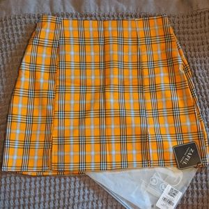 Zaful Yellow Plaid Skirt